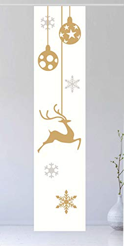 Flächenvorhang Jul Gold 1 - Gr.60 x 245 cm toller Schiebevorhang - tolles Weihnachtsmotiv - Schiebegardine - ruhige Farben