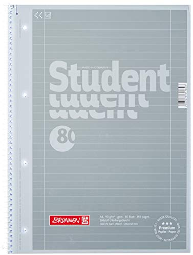 5x Brunnen Collegeblock A4 Silver, LIN. 27