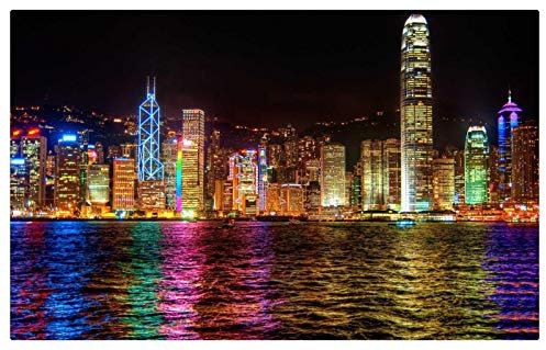 TWYYDP Jigsaw Puzzle 1000 Piece Beautiful Hong Kong Night View Jigsaw Puzzle