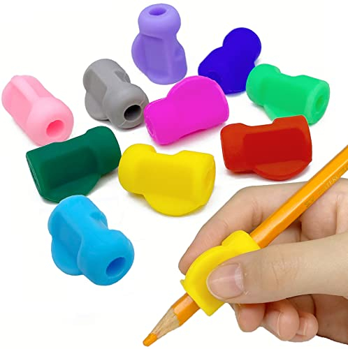 HOMMWINS 10 Schreibhilfe für Stift Kinder Stifthaltung Hilfe Kinder Schreiblernhilfe Grip Schreiblernstift Bleistift Griffe Kinder Stifthalter