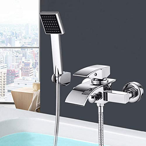 Linyuan Chrome cascade robinet de baignoire montage mural cascade eau chaude froide mitigeur robinet bain douche robinet robinet