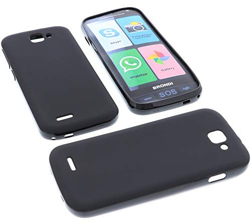 foto-kontor Custodia per cellulari Brondi Amico Smartphone (Non per Amico Smartphone 4G) in Gomma TPU di Colore Nero