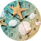 TAHEAT Marine Seashell Starfish Wall Clock, Silent Non Ticking Decorative Clocks, Battery Operated Easy to Read Wall Clock for Home Office School, 14 Inch