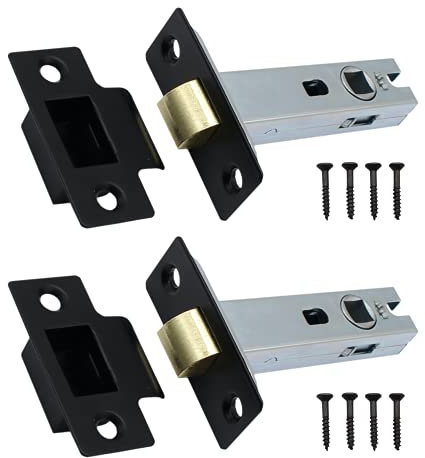 Tubular Latches Mortice Door Latch | Matt Black | 3 Inch / 78mm | Pack of 2