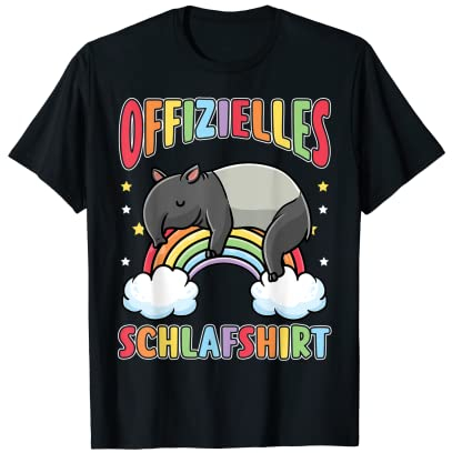 Tapir Regenbogen Pyjama Schlafshirt Tapir T-Shirt