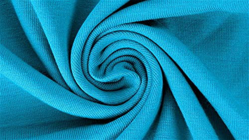 Jersey Baumwolljersey Uni YARA Meterware, 220g/m², Öko-Tex Standard 100, ab 0,5 m, Stoffe, 330g/lfm (Petrol-707)