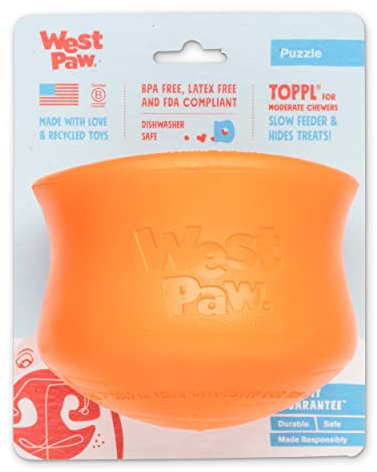 WEST PAW Zogoflex Toppl Leckerli-Spender Hundespielzeug Puzzle - Interaktives Kauspielzeug für Hunde - Hundespielzeug für Moderate Kauer, Apportieren, Fangen - Hält Trockenfutter, Leckerlis, XL,
