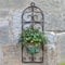MAISONICA Garden Scroll Metal Single Plant Pot Holder - Wall Mounted Brown Distressed