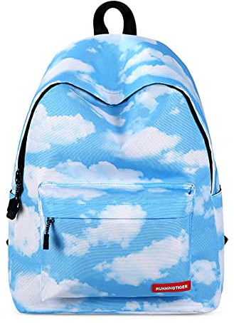 FORRICA Zainetto Donna Moda Zaino Scuola Ragazze Adolescente Zaini Universita Zaino Porta PC Casual Daypack Donna Borsa da Viaggio Nuvole