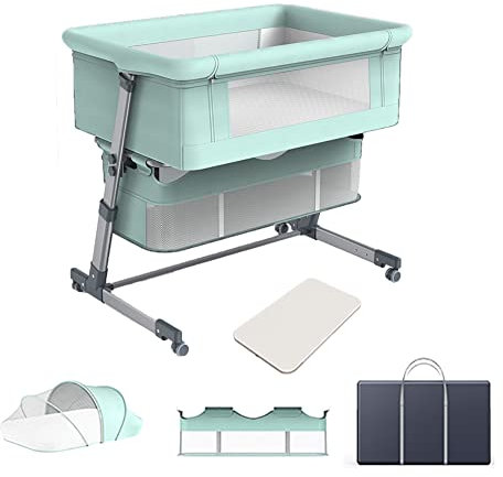 SADRIM Babybett,stubenwagen,Beistellbett Baby,bettumrandung Babybett,babywiege,reisebett Baby,Baby Zubehör,Baby Beistellbett,babybett Komplett Set,beistellbett Baby Boxspringbett,mit Matratze