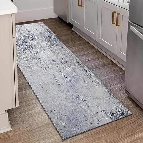 Cinknots Teppich Läufer, Flure Lange Küche Teppiche, rutschfeste für Eingang, Schlafzimmer, Wohnzimmer, Waschbare Gummi Zurück Vorleger(Hellgrau/Braun,60x300cm)