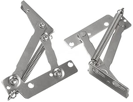 ORAMAI 2pcs 80 Degree Sprung Hinges Cabinet Door Lift Up Stay Flap Top Support Cupboard Kitchen