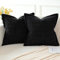 Artscope 2er Set Kordsamt Kissenbezüge Moderne Kissenhüllen Dekorative Sofakissen Dekokissen Weicher Zierkissenbezug für Wohnzimmer Sofa Schlafzimmer Boho Dekor Schwarz, 60x60cm