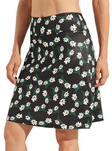WILLIT Damen 20 Röcke Golf Knielange Tennisröcke Sportlich Modest Sportlich Casual Skorts Tasche UVA-Schutz Daisy L