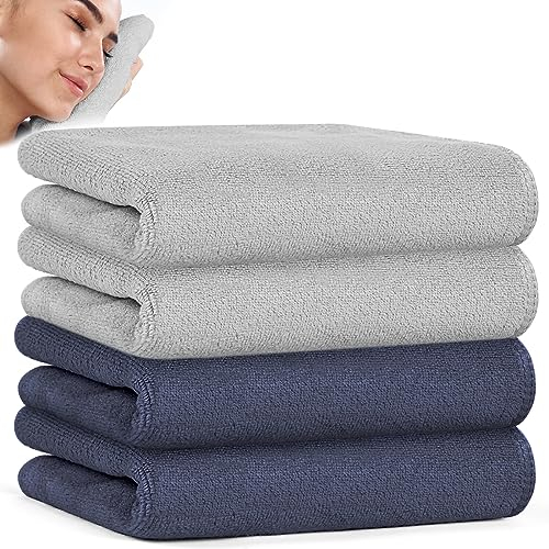 URAQT Microfaser Handtücher, 4er Set Schnelltrocknende Handtücher aus Microfaser für Sauna Fitness Sport, Reisehandtuch, Sporthandtuch, Strandtuch - Fitness, Sport, Schwimmen, 30 * 70cm
