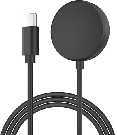 Amzpas USB-C Caricatore per Samsung Galaxy Watch 7/FE/6/5/4/3/Ultra, Veloce Portatile Cavo di Ricarica USB C per Samsung Watch 6 Classic/5 Pro/4 Classic/Active 2/Active (Nero)