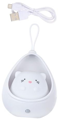 Veemoon 1set Sensor Night Light Sensing Night Lamp Nursery Lamp Decoration Easter Lamps Desk Night Lamp Led Body Sensing Lamp Kids Night Light Wall Light Animal Baby Home Lamp Abs White