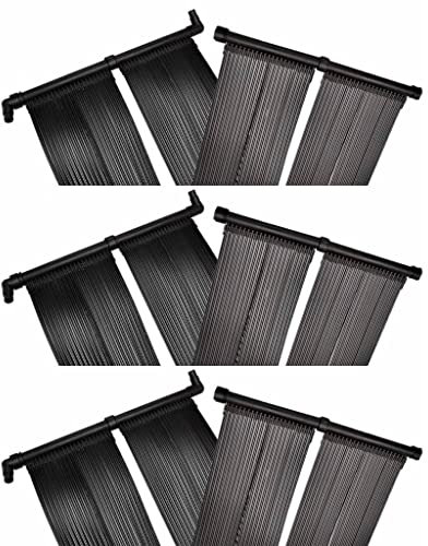vidaXL Solar Pool Heater Panel (6 pcs 80x620 cm) - Solar Powered Water Heating System, Easy Installation, Increases Water Temperature up to 10 Degrees, Suitable for Most Pool Pumps