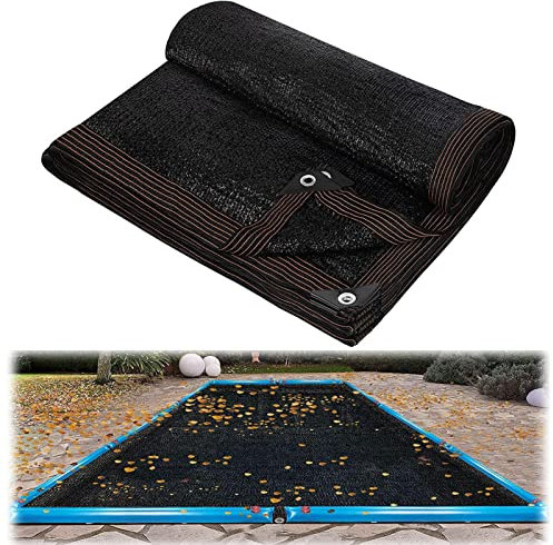 Fellflying Protection Piscine pour Piscine Rectangulaire 5 X 10 M / 6 X12 M Couverture Piscine D'hivernage, Bâche Protection pour Piscines Creusées Et Hors Sol, en Polyéthène, Résistant, Maille Fine