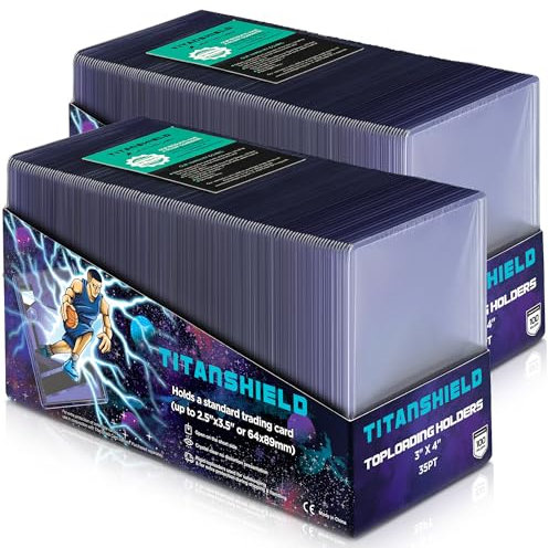 TitanShield 3x4 Platimum Quality Seamless Toploaders Top Loader Sleeves for Collectible Trading Cards Compatible with Pokemon MTG Kpop Photocards (200 ct.)