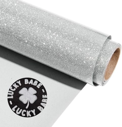 VINYL FROG Glitter Puff Vinyl 3D Heat Transfer Vinyl 10 x 3ft Silver Foaming HTV Vinyl Sparkle Puffy Iron on Vinyl for DIY T-Shirt Clothes Bag Pillow Textile Fabric