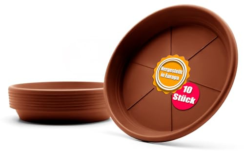 BigDean 10 Blumentopf Untersetzer Ø 16,5 cm in Terracotta – Topfuntersetzer | aus robustem Kunststoff & Made in Europe