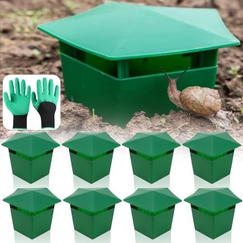 Schneckenfalle 8 Stück Schneckenfallen Nacktschnecken Falle Garten | Wiederverwendbare Bierschneckenfallen | Effektiver Pflanzenschutz | Für den Schutz von Gemüse und Blumen vor Schnecken