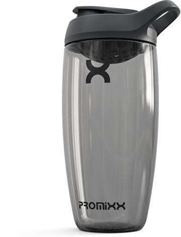 Promixx PURSUIT Bottiglia shaker per proteine New Edition - Bottiglie per miscele di proteine e integratori - Bicchiere shaker per proteine facile da pulire e resistente, 950ml, Grigio Grafite