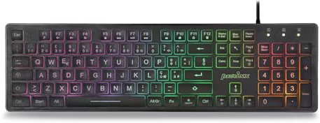 Perixx PERIBOARD-317RGB Tastiera USB Con Cavo Retroilluminata, Grandi Lettere Stampa, LED RGB, Layout Italiano