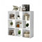 Ginhow Bücherschrank Weiß mit 9 Offenen Fächern, Bücherregal Weiß Quadrat mit 3 Ebenen, Würfelregal im Nordischen Stil für Wohnzimmer Schlafzimmer Küche Büro, 93x29.5X 93CM