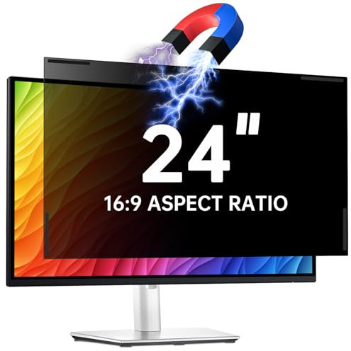 ZOEGAA Magnetic 24 inch Privacy Screen for Monitor, Dual-Sided Privacy Screen Protector for Monitor 16:9 Aspect Ratio, Anti-Spy/Anti-Glare/Anti-Scratch & Blue Light Blocking