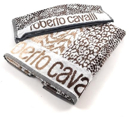 Mirabello Roberto Cavalli Skin Brown Frottee-Paar 1+1 Handtuch + Gästehandtuch