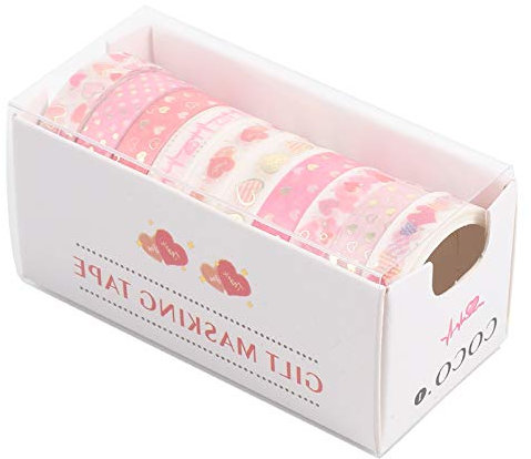 Gadpiparty 10 Rollen Dekoratives Washi Tape Set Japanisches Klebeband für DIY Bastelprojekte Zufällige Designs für Scrapbooking und Dekorationen