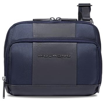 Piquadro Umhängetasche für iPad mini, aus recyceltem Stoff, Herren aus Leder und Stoff, blau