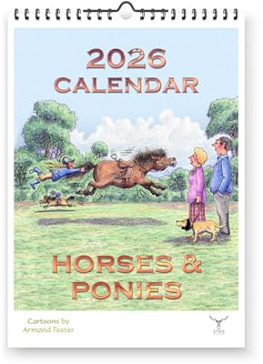 Horses & Ponies Humor Cartoon Funny 2026 Jahreskalender zum Aufhängen – Cartoons von Armand Foster
