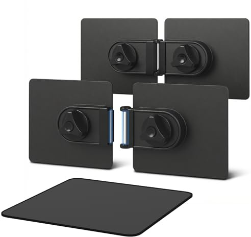 2er-Pack Universal-Monitor-Verbindungshalterung Magnetische Monitor-Ausrichtungsclips für alle Computermonitore Gekrümmt und Flachbildschirm Starker Klebstoff Monitor-Ausrichtungshalterung mit Mauspad