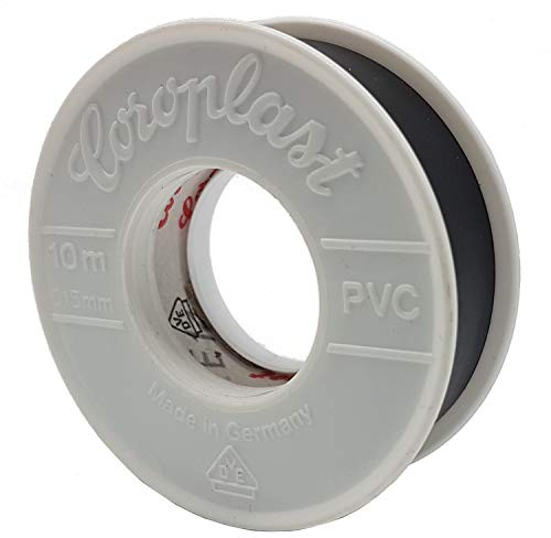 Coroplast Isolierband Iso Klebe Band Elektriker Elektro PVC-Isolierband 10-25m 15-25mm 0,15mm (10m x 15mm, Schwarz)