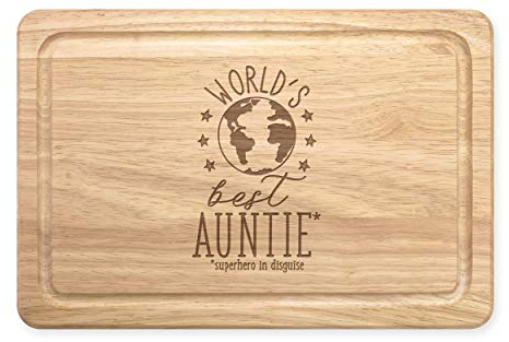 World's Best Auntie Rectangular Wooden Chopping Board