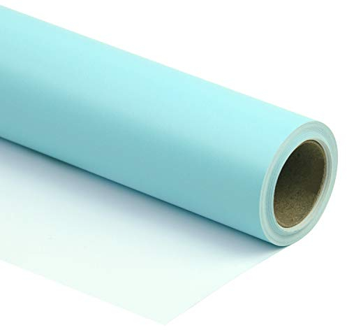 RUSPEPA Hellblau Glänzendes Geschenkpapier - Einfarbig Für Hochzeit, Geburtstag, Dusche, Glückwunsch Und Weihnachtsgeschenke - 76 cm X 10 m