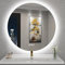 S’bagno Round Bathroom Mirror with LED Lights 800mm, LED Bathroom Mirror Wall Mounted with Bluetooth, Anti-Fog, 3000K-6500K, Dimmable, HD Tempered Glass, Memory, IP44 Waterproof