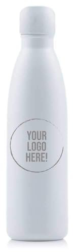 Personalised Brushed Steel Thermo Vacuum Drinking Bottle with Name - Engraved - Enter Your Custom Text.