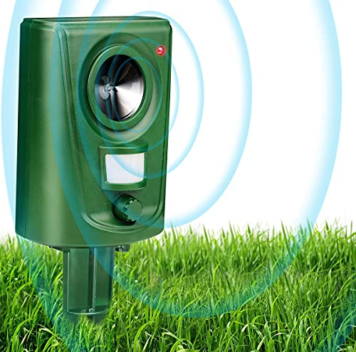 HOPSEM Fox Deterrent Cat Repellent Ultrasonic Cat Scarers for Gardens Bird Deterrent Dog Animal Repeller Battery Operated Waterproof Adjustable Sensitivity Motion Activated Sensor (Upgraded)