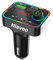 Ovegna F4 : Transmetteur FM Bluetooth, Kit Main Libre pour Voiture, Bluetooth Lecteur MP3, Adaptateur Radio sans Fil, Chargeur Allume Cigare, 1* USB 3.1A, 1* USB 1.0, 1* USB C, 7 Couleurs Ambiantes