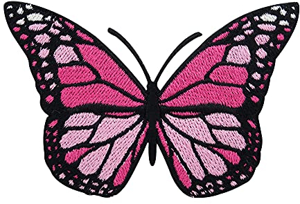 Finally Home Rosa Schmetterling Patch zum Aufbügeln | Falter Patches, Bügelbild, Pinker Butterfly Flicken, Tiere Aufnäher