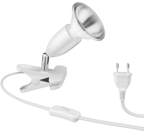 ledscom.de E27 Klemmleuchte LIK, weiß inkl. E27 PAR30 LED Reflektor-Lampe 994lm warmweiß