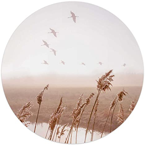 REINDERS Wandbild, Horizon, Schlafzimmer, Poster, Wanddeko, Room Decor, MDF, Beige, Ø 50cm