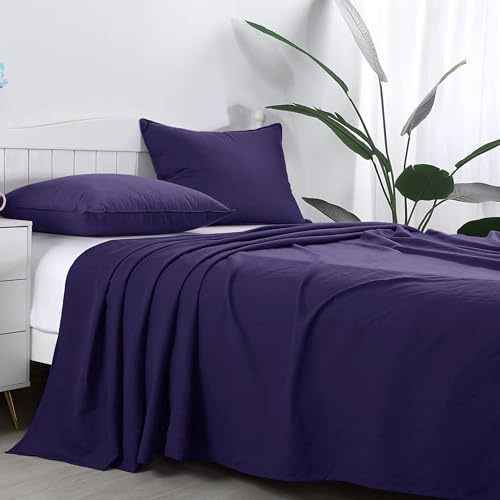 AR Ware Super King Size Flat Sheet 100% Egyptian Cotton 300 TC- Breathable and Fade Resistant - Non Iron Hotel Quality Flat Bed Sheets (275 x 310cm, Navy Blue)