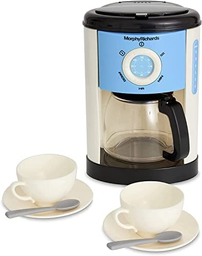 Casdon 65050 Morphy Richards Fillable Toy Coffee Maker Age 3+ for Children Aged 3+ | Includes Level Indicator & Dripping Water, Yellow
