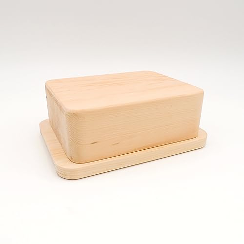 JOWE personalisierte Butterdose aus Zirbe | Zirbenbutterdose mit HPL Platte | made in Austria | Mit Gravur