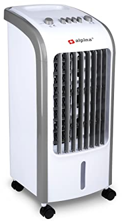 Ventilador refrigerador de aire 80 W silencioso 3 en 1 alpina, tanque 4 l, ventilador refrigerador humidificador de 3 velocidades